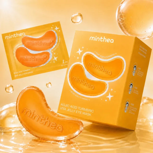 Kojic Acid & Turmeric Vita Jelly Eye Mask – Brighten Dark Circles, Depuff & Soothe Tired Eyes with Korean Hydrogel Patches