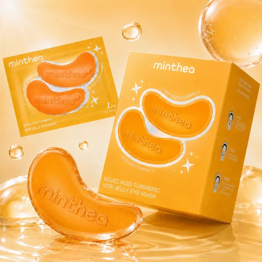 Kojic Acid & Turmeric Vita Jelly Eye Mask – Brighten Dark Circles, Depuff & Soothe Tired Eyes with Korean Hydrogel Patches