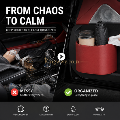 Stop Spilling Drinks: Universal Leather Car Door Cup Holder (50% Off)