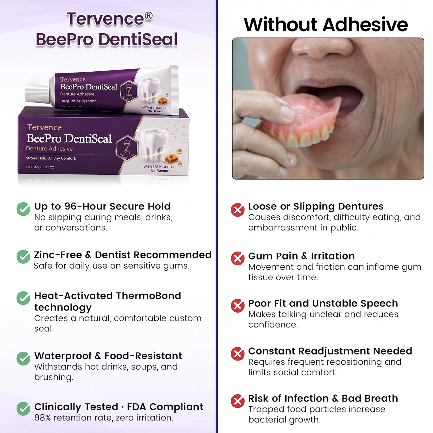 Tervence® BeePro DentiSeal Denture Adhesive🦷🐝💜