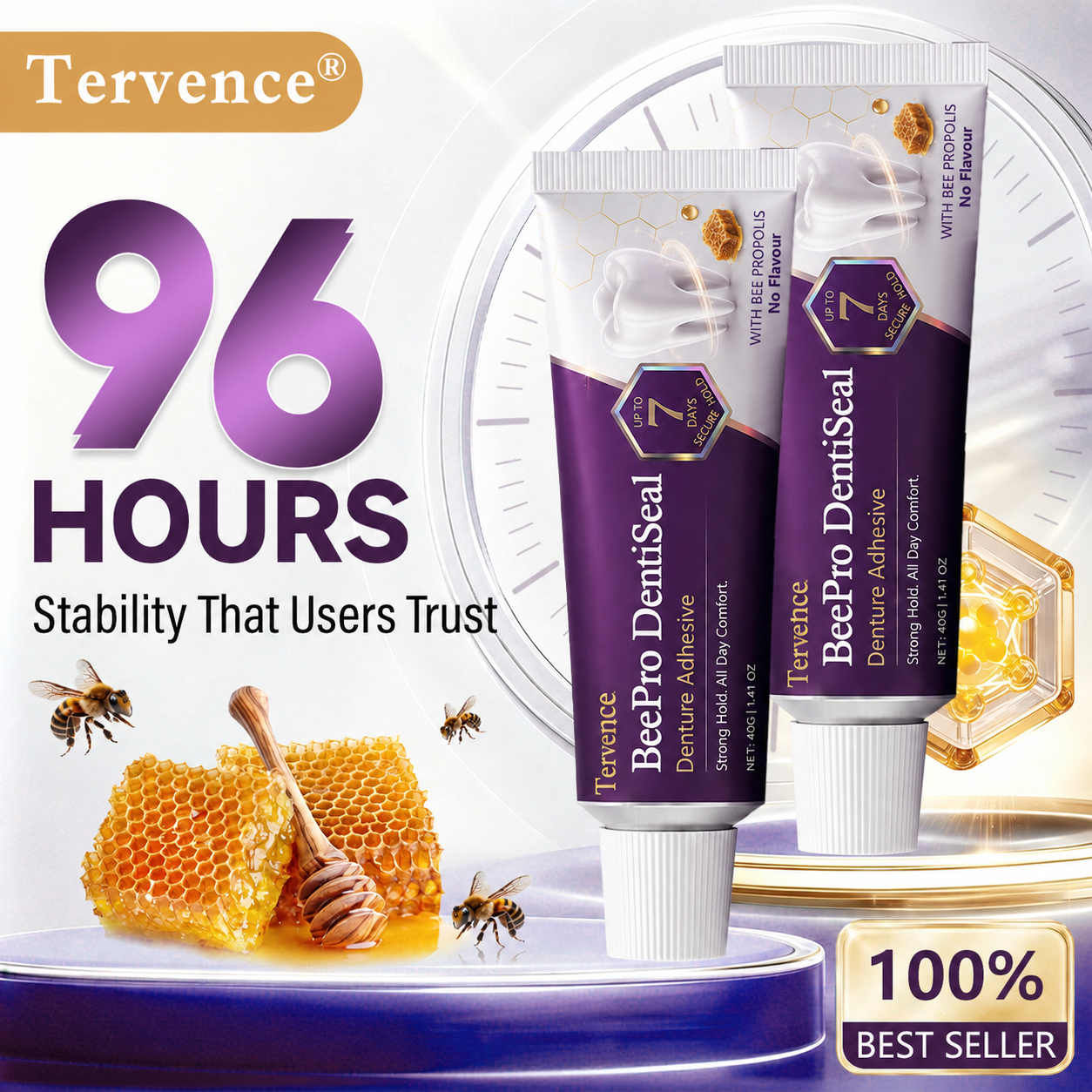 Tervence® BeePro DentiSeal Denture Adhesive🦷🐝💜