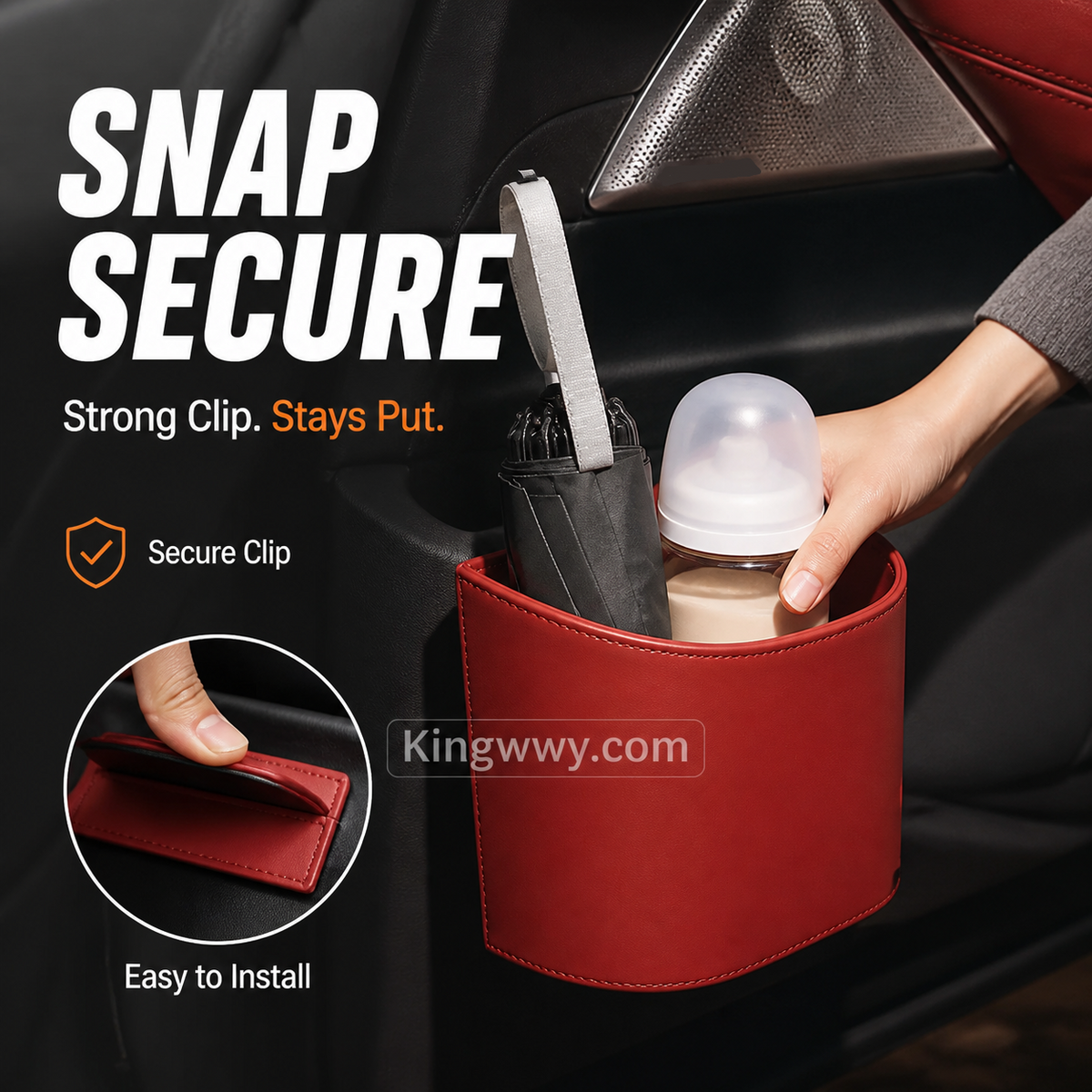 Stop Spilling Drinks: Universal Leather Car Door Cup Holder (50% Off)