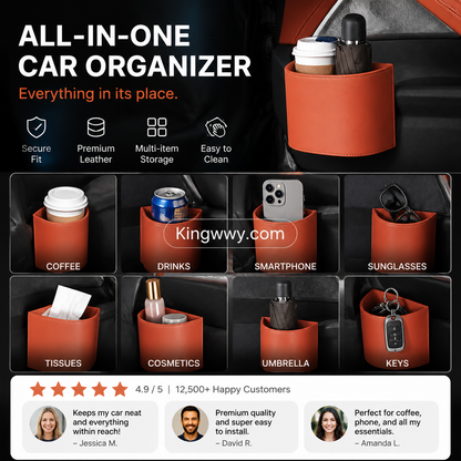 Stop Spilling Drinks: Universal Leather Car Door Cup Holder (50% Off)
