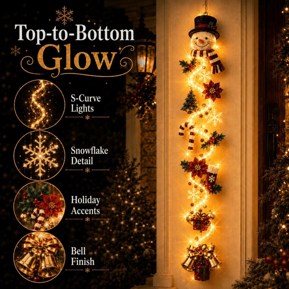 ⏳ Last day! 49% OFF✨ – 🎅MerryCascade Glowing Christmas Door Hanger