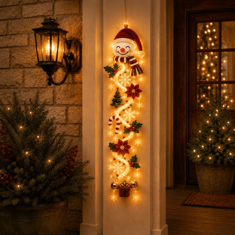 ⏳ Last day! 49% OFF✨ – 🎅MerryCascade Glowing Christmas Door Hanger