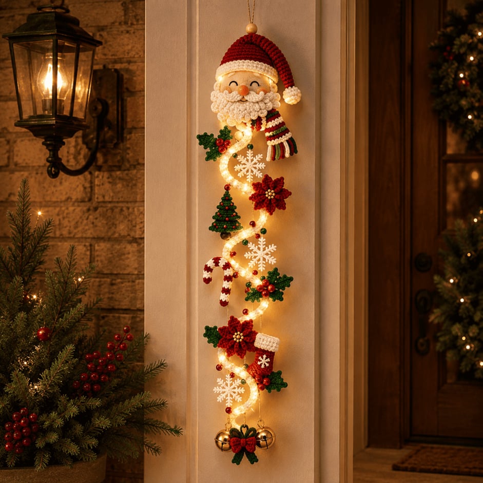 ⏳ Last day! 49% OFF✨ – 🎅MerryCascade Glowing Christmas Door Hanger