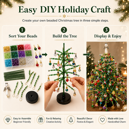 🎄✨ DIY Beaded Christmas Tree Kit – 🎅Create Your Own Sparkling Holiday Decoration