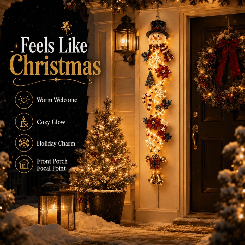 ⏳ Last day! 49% OFF✨ – 🎅MerryCascade Glowing Christmas Door Hanger