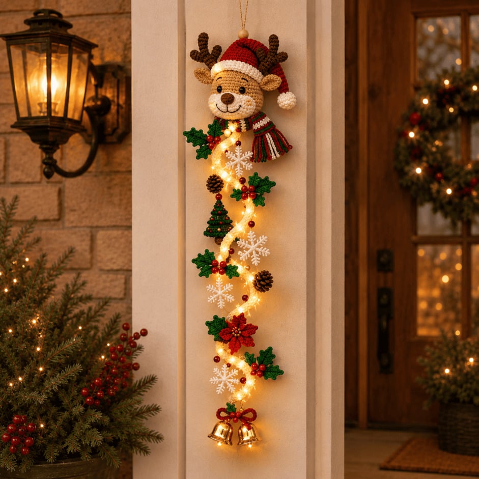 ⏳ Last day! 49% OFF✨ – 🎅MerryCascade Glowing Christmas Door Hanger