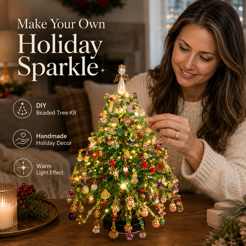 🎄✨ DIY Beaded Christmas Tree Kit – 🎅Create Your Own Sparkling Holiday Decoration