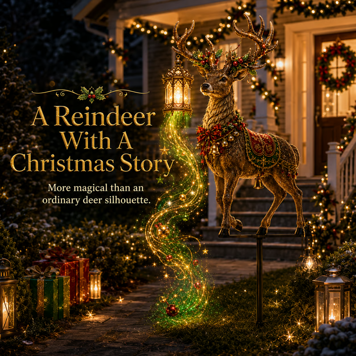 Light-Up Reindeer Christmas Yard Stake