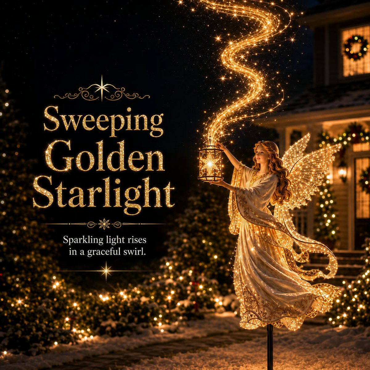 Light-Up Angel Lantern Starlight Christmas Yard Stake