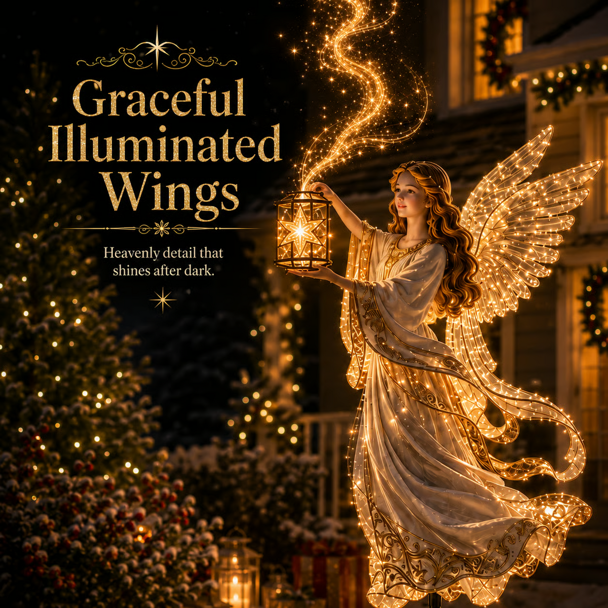 Light-Up Angel Lantern Starlight Christmas Yard Stake