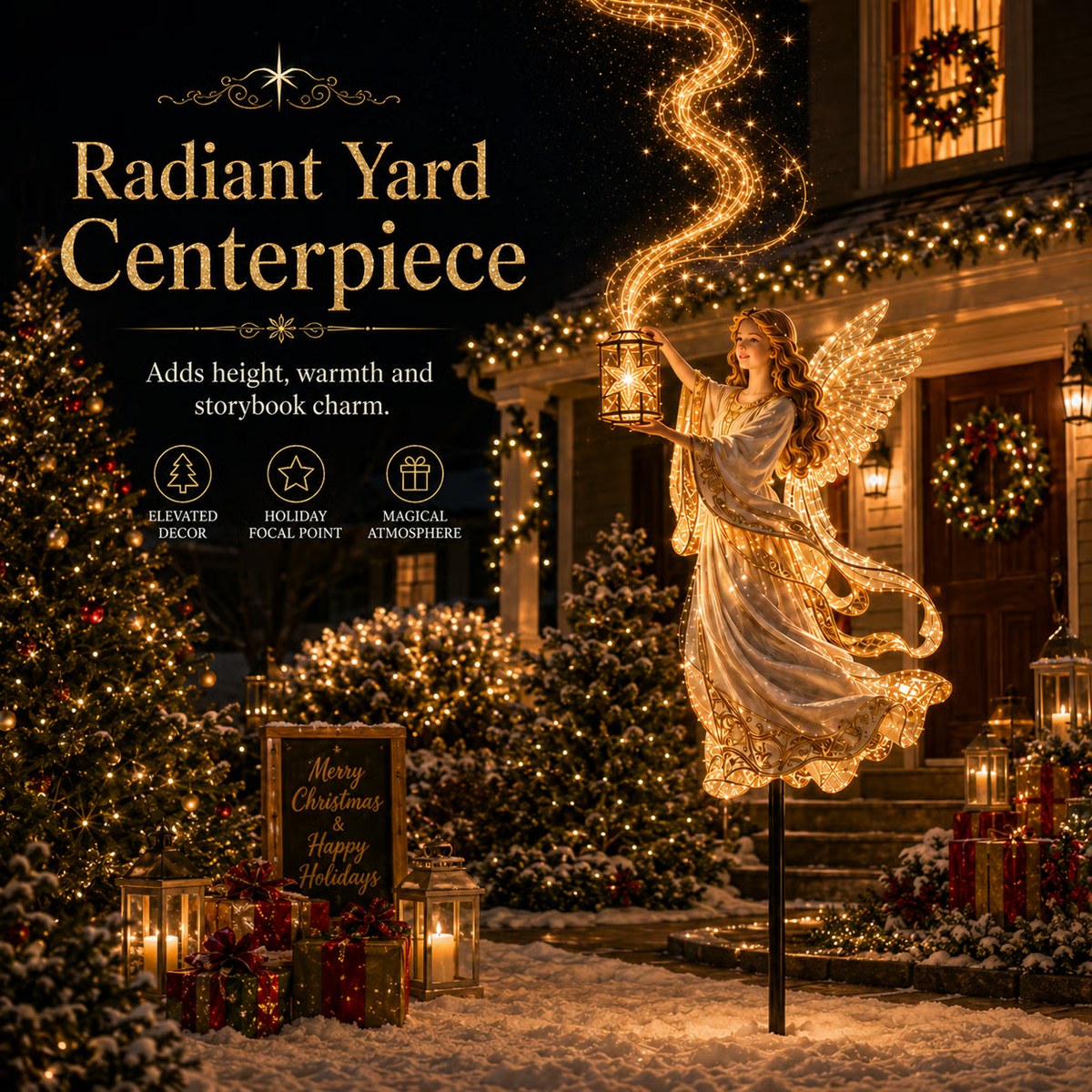 Light-Up Angel Lantern Starlight Christmas Yard Stake