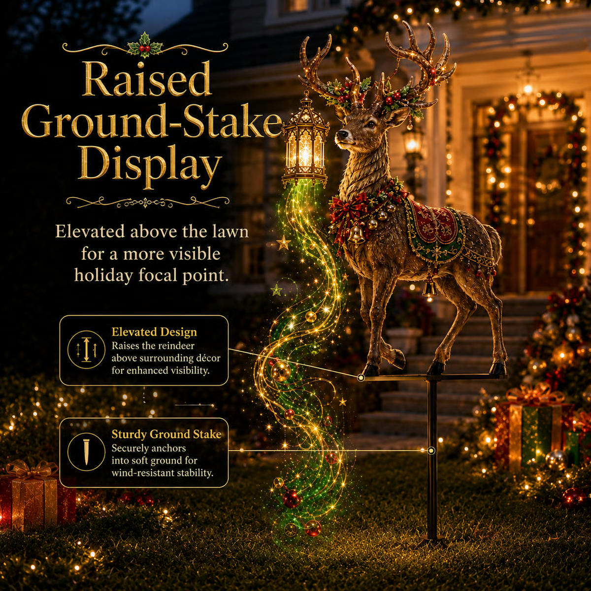 Light-Up Reindeer Christmas Yard Stake
