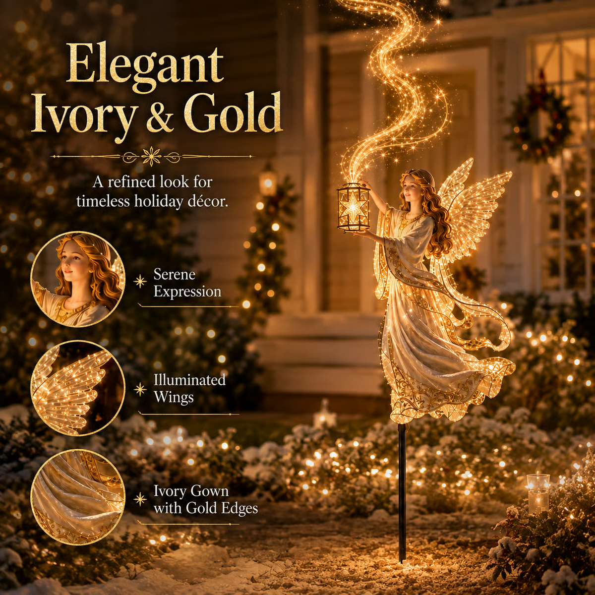 Light-Up Angel Lantern Starlight Christmas Yard Stake
