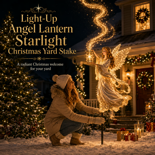 Light-Up Angel Lantern Starlight Christmas Yard Stake
