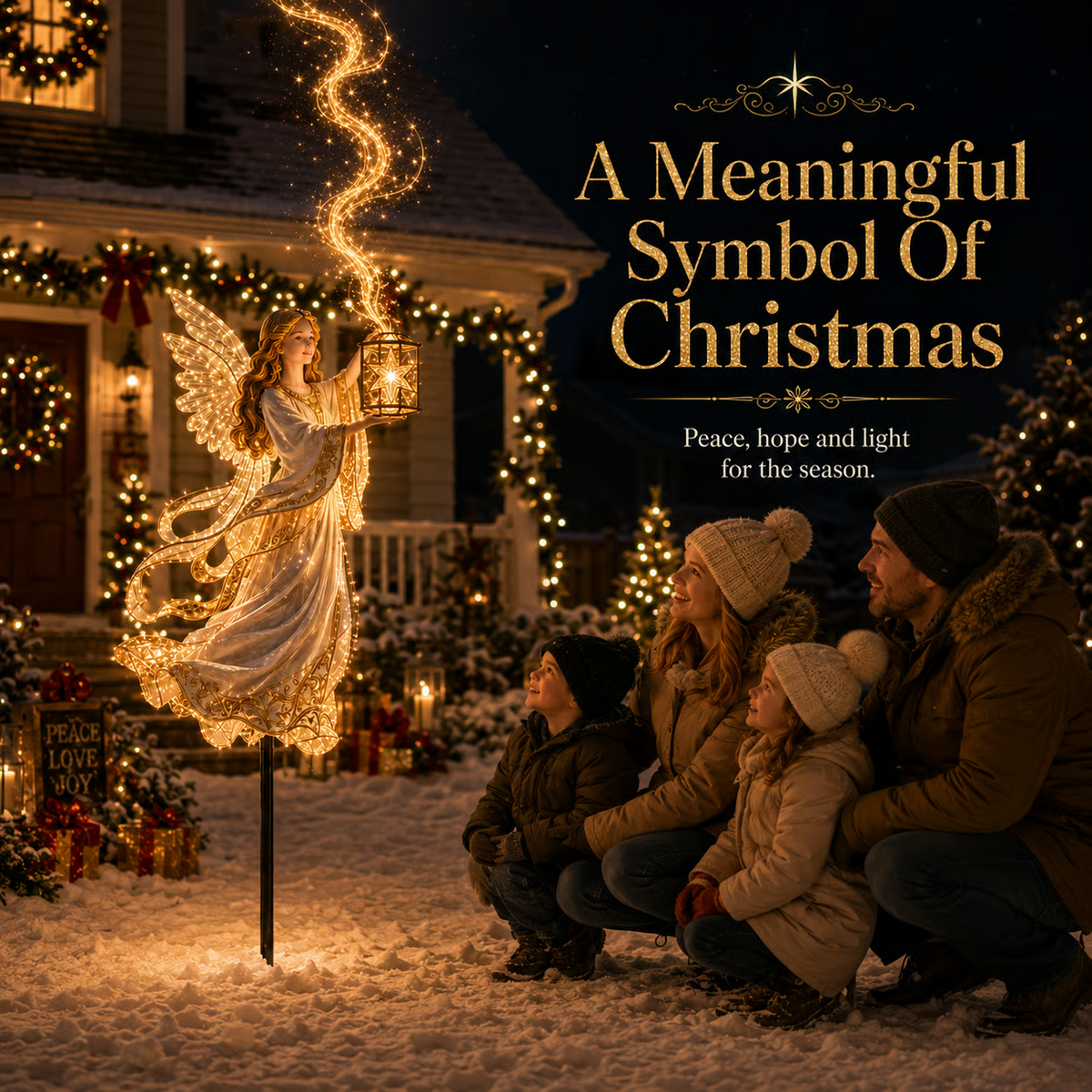 Light-Up Angel Lantern Starlight Christmas Yard Stake